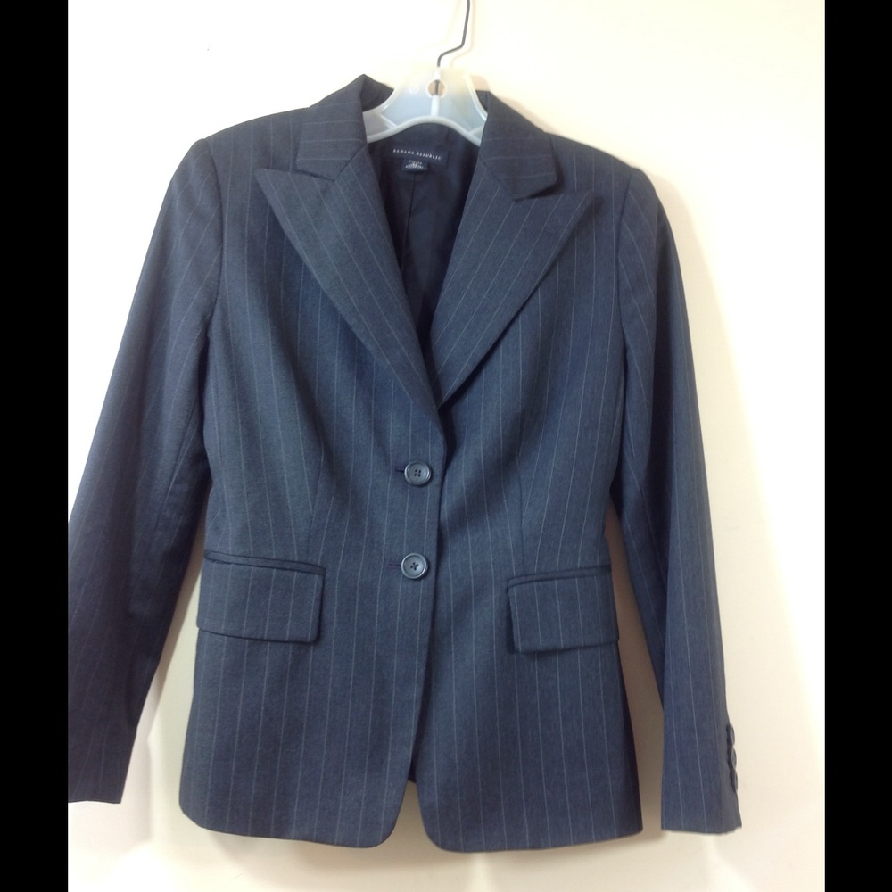 Banana Republic Grey Pinstripe Blazer Jacket